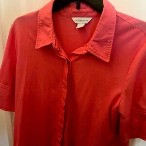 Liz Claiborne Coral Button-Up Shirt